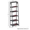 Hastings Home Ladder-Style 5-Tiered Bookcase, Gray 471355MZH
